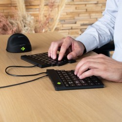 Klawiatura R-Go Split Break ergonomiczna UK-išdestymas juodas
