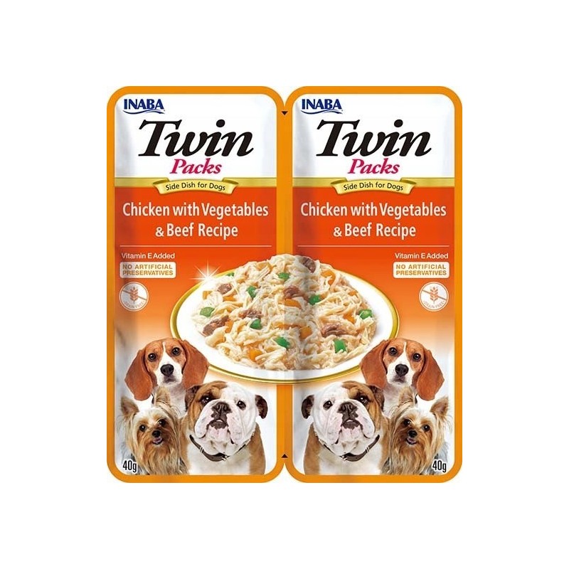 INABA DOG TWIN CHICKEN VEGETABLES & BEEF 2x40g INABA DOG TWIN CHICKEN VEGETABLES & BEEF 2x40g
