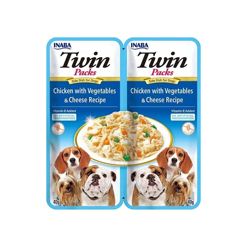 INABA DOG TWIN CHICKEN VEGETABLES & CHEESE 2x40g