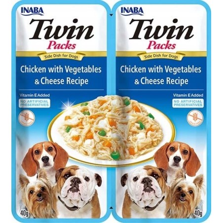 INABA DOG TWIN CHICKEN VEGETABLES & CHEESE 2x40g