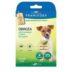 FRANCODEX Obroża dla małych psów do 10 kg odstraszająca insekty - 4 miesiące ochrony - 35 cm