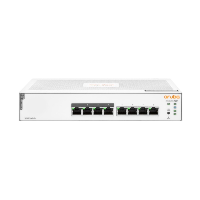 Aruba Instant On 1830 8G 4p Class4 PoE 65W Zarządzany L2 Gigabit Ethernet (10/100/1000) Obsługa PoE 1U Aruba Instant On 1830 8G 4p Class4 PoE 65W Zarządzany L2 Gigabit Ethernet (10/100/1000) Obsługa PoE 1U