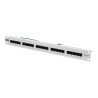Digitus Panel krosowy (patch panel) ISDN 19" 25x RJ45 (8P4C), LSA poziom, kat.3, nieekranowany, 1U, szary