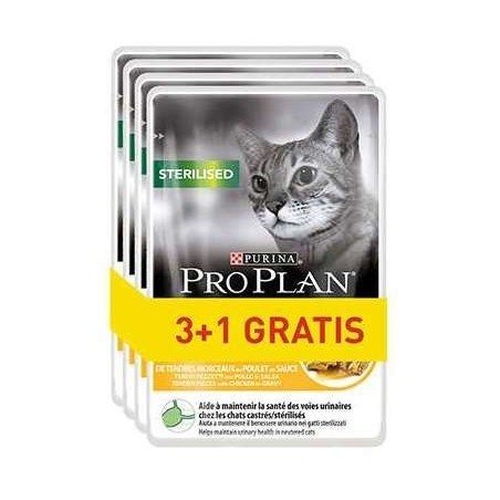 PURINA Pro Plan Sterilised Kurczak - mokra karma dla kota - 85g 3+1 saszetka gratis