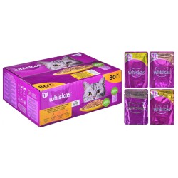 WHISKAS Drobiowa uczta w galaretce - mokra karma dla kota - 80x85 g