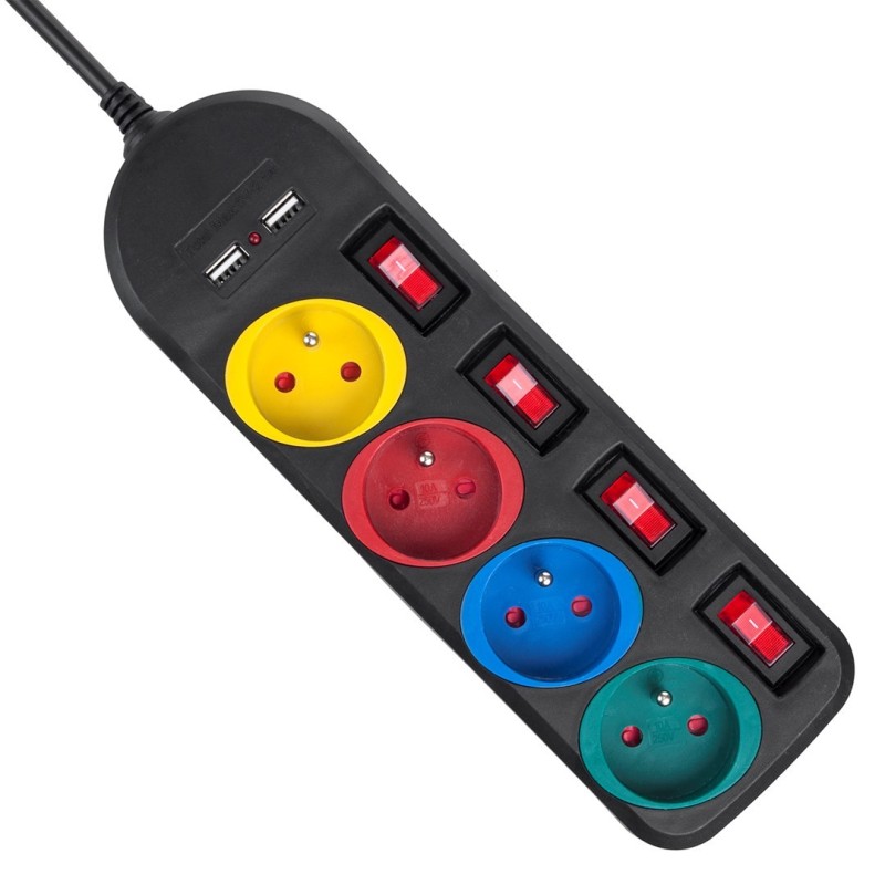 MACLEAN LISTWA ZASILAJĄCA 4 GNIAZDA 2XUSB MCE229B MACLEAN LISTWA ZASILAJĄCA 4 GNIAZDA 2XUSB MCE229B
