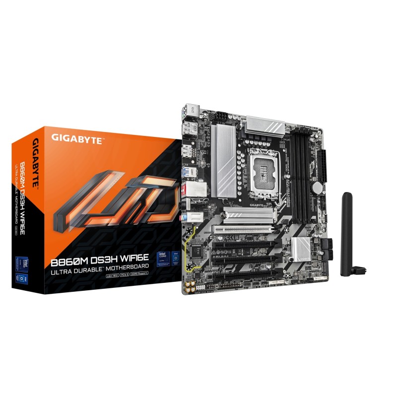 GIGABYTE B860M DS3H WIFI6E płyta główna Intel B860 LGA 1851 (Socket V1) micro ATX GIGABYTE B860M DS3H WIFI6E płyta główna Intel B860 LGA 1851 (Socket V1) micro ATX