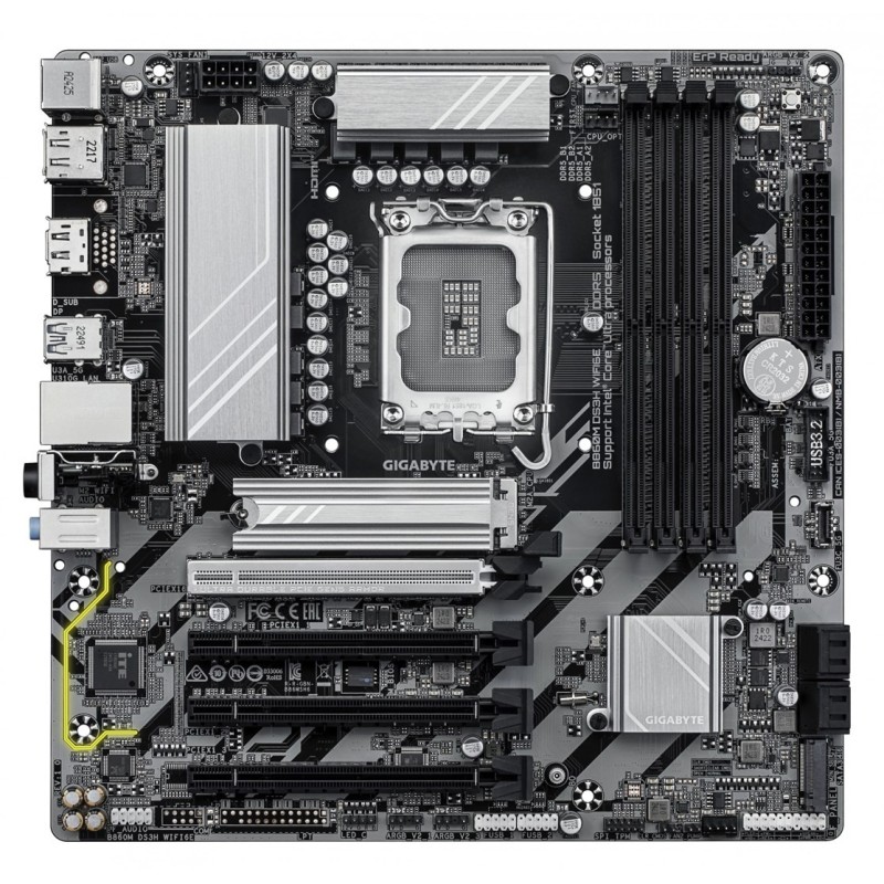 GIGABYTE B860M DS3H WIFI6E płyta główna Intel B860 LGA 1851 (Socket V1) micro ATX GIGABYTE B860M DS3H WIFI6E płyta główna Intel B860 LGA 1851 (Socket V1) micro ATX