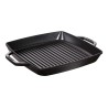 Patelnia żeliwna STAUB 40511-783-0 kwadratowa grillowa z dwoma uchwytami 33cm czarny