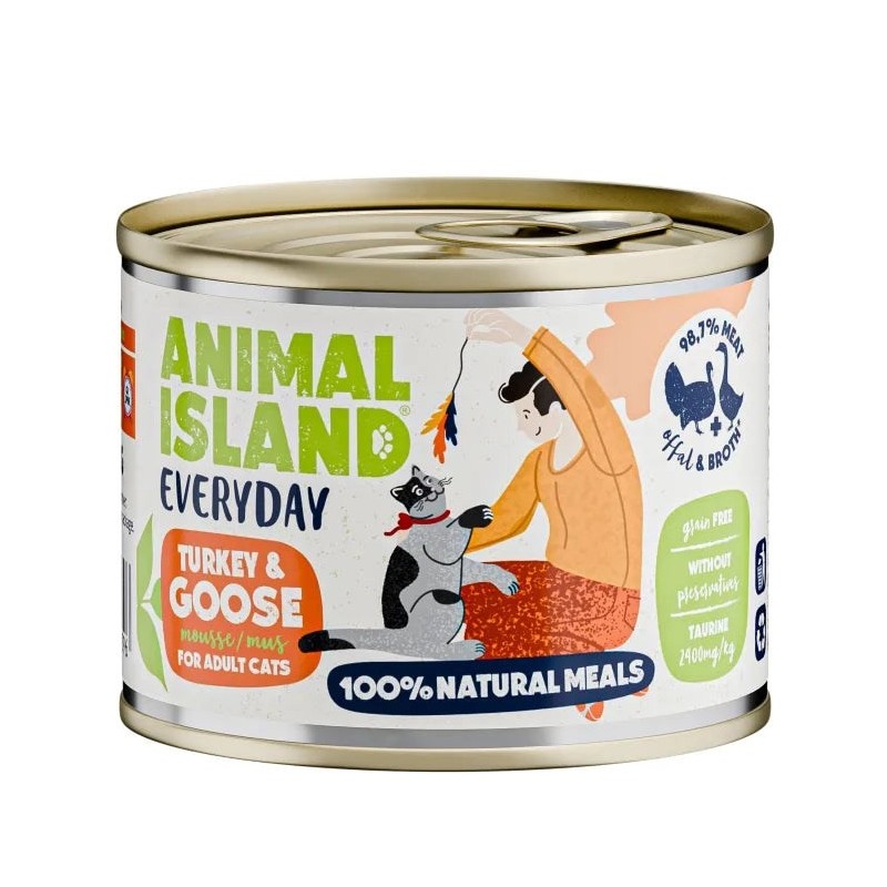ANIMAL ISLAND Indyk i gęś - Karma mokra dla kotów - 200g ANIMAL ISLAND Indyk i gęś - Karma mokra dla kotów - 200g