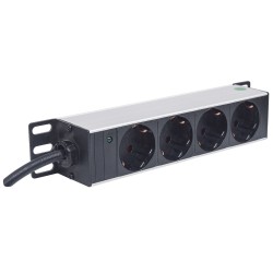 Intellinet 714020 rozdzielacz zasilania PDU 4 x gniazdo sieciowe 1U Szary