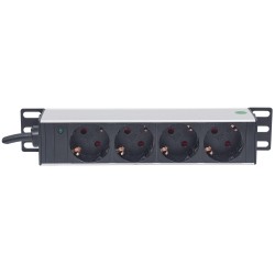 Intellinet 714020 rozdzielacz zasilania PDU 4 x gniazdo sieciowe 1U Szary