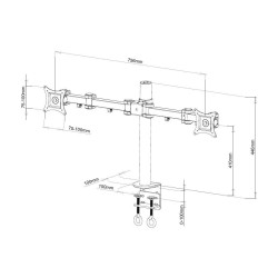 Techly ICA-LCD 482-D uchwyt / stojak do monitorów 68,6 cm (27") Czarny Biurko