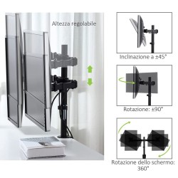 Techly ICA-LCD 482-D uchwyt / stojak do monitorów 68,6 cm (27") Czarny Biurko