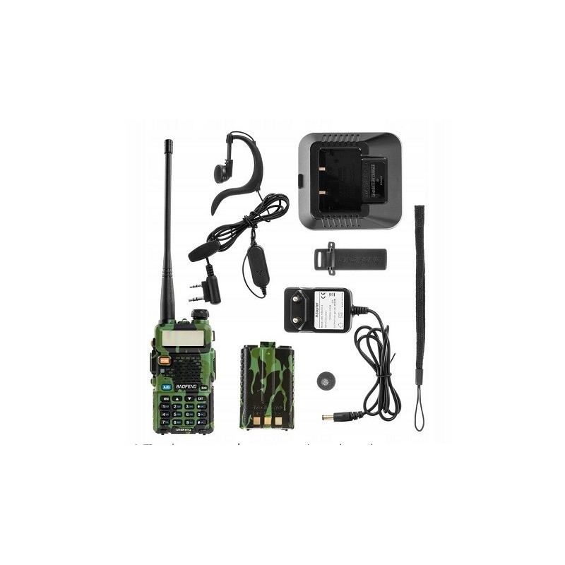 Krótkofalówka Baofeng UV-5R HTQ Camo, Radiotelefon Walkie Talkie Skaner Kamuflaż Krótkofalówka Baofeng UV-5R HTQ Camo, Radiotelefon Walkie Talkie Skaner Kamuflaż