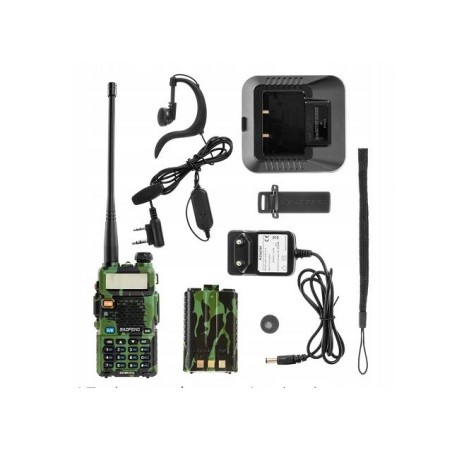 Krótkofalówka Baofeng UV-5R HTQ Camo, Radiotelefon Walkie Talkie Skaner Kamuflaż