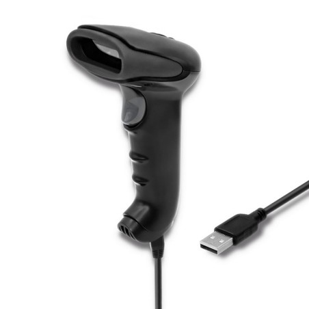 Qoltec 50866 Laserowy czytnik kodów kreskowych 1D | CCD | USB | Czarny