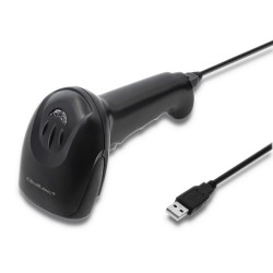 Qoltec 50866 Laserowy czytnik kodów kreskowych 1D | CCD | USB | Czarny