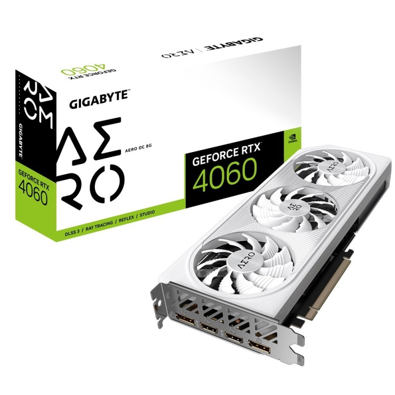 Gigabyte GeForce RTX 4060 AERO OC 8G NVIDIA 8 GB GDDR6 Gigabyte GeForce RTX 4060 AERO OC 8G NVIDIA 8 GB GDDR6