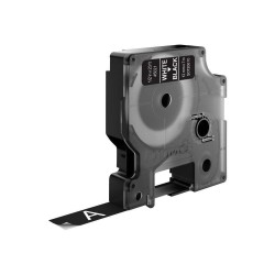 DYMO D1 - Standard Etykiety - Biały na czarnym - 12mm x 7m