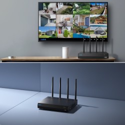 Reolink NVS12W - 12-kanałowy rejestrator NVR Wi-Fi 6, obsługa kamer do 16 MP, Wi-Fi 5/2,4 GHz, dysk twardy 2 TB, pojemność