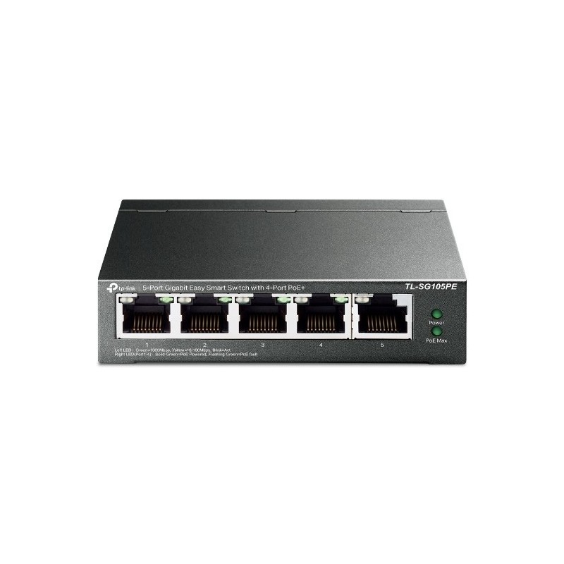 TP-Link TL-SG105PE łącza sieciowe Zarządzany L2 Gigabit Ethernet (10/100/1000) Obsługa PoE Czarny TP-Link TL-SG105PE łącza sieciowe Zarządzany L2 Gigabit Ethernet (10/100/1000) Obsługa PoE Czarny