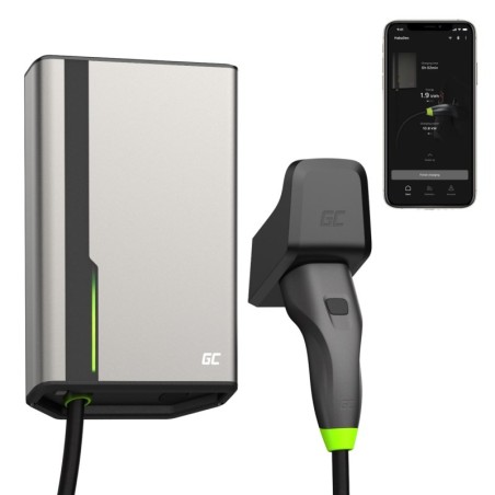 Green Cell GC HabuDen Wallbox 22kW 32A 7,5m Kabel Typ 2 Inteligentna Stacja Ładowania EV z Aplikacją GC App Bluetooth WiFi