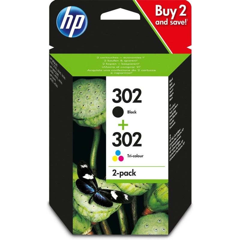 HP Zestaw 2 oryginalnych wkładów atramentowych 302 (czarny i trójkolorowy) HP Zestaw 2 oryginalnych wkładów atramentowych 302 (czarny i trójkolorowy)