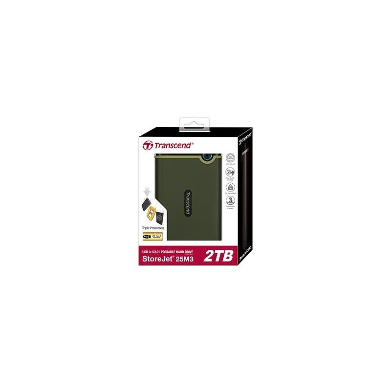 Transcend StoreJet 25M3G zewnętrzny dysk twarde 2 TB 2.5" Micro-USB B 3.2 Gen 1 (3.1 Gen 1) Zielony Transcend StoreJet 25M3G zewnętrzny dysk twarde 2 TB 2.5" Micro-USB B 3.2 Gen 1 (3.1 Gen 1) Zielony
