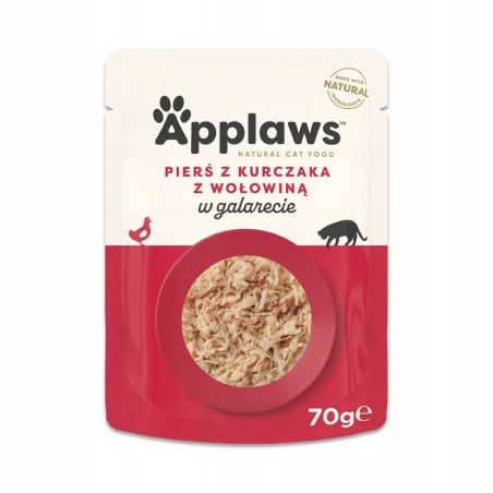 APPLAWS CAT Kurczak z Wołowiną w galaretce - karma dla kota w saszetce - 70g