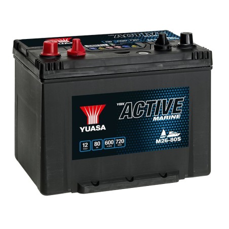 Akumulator YUASA 12V 80Ah/680A Active Marine Start (L+ biegun standardowy + gwintowany) 260x174x225 B9 (zasilający)