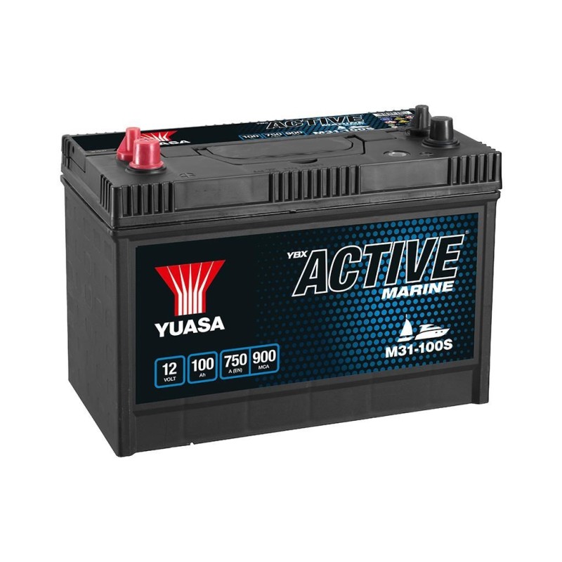 Akumulator YUASA 12V 100Ah/750A Active Marine Start (L+ biegun standardowy + gwintowany) 330x173x240 B00 (zasilający) Akumulator YUASA 12V 100Ah/750A Active Marine Start (L+ biegun standardowy + gwintowany) 330x173x240 B00 (zasilający)