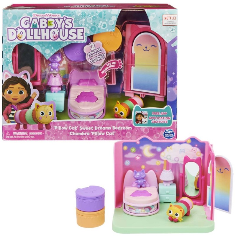 Gabby's Dollhouse GDH PYS Deluxe Room Bedroom GML Sypialnia do domu dla lalek Gabby's Dollhouse GDH PYS Deluxe Room Bedroom GML Sypialnia do domu dla lalek