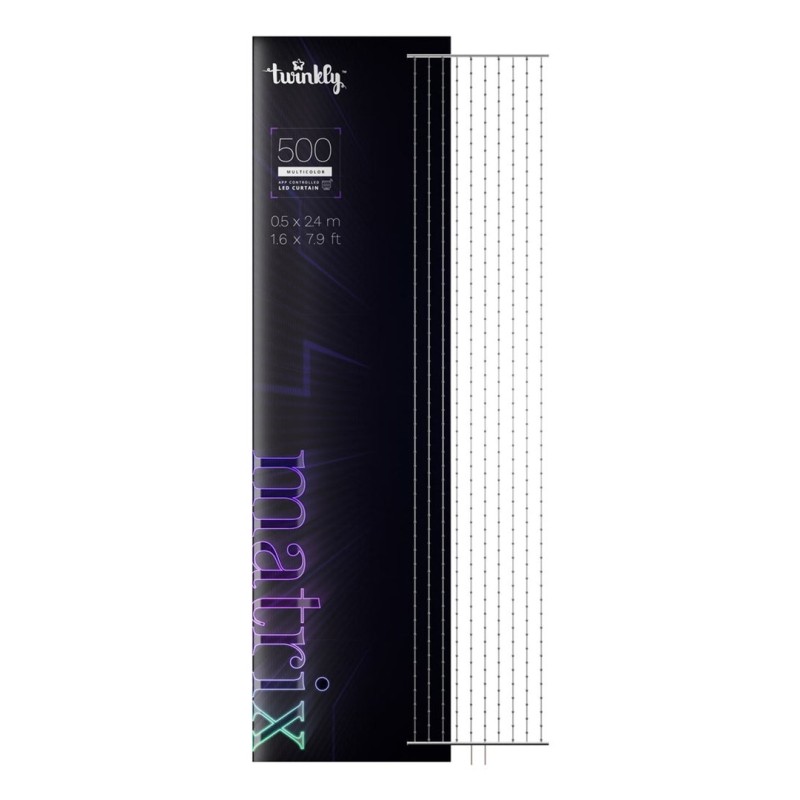 Twinkly Matrix – 500 RGB LED Lampki w kształcie pereł, przezroczysty przewód, 1.7x7.8ft typ wtyczki F Twinkly Matrix – 500 RGB LED Lampki w kształcie pereł, przezroczysty przewód, 1.7x7.8ft typ wtyczki F