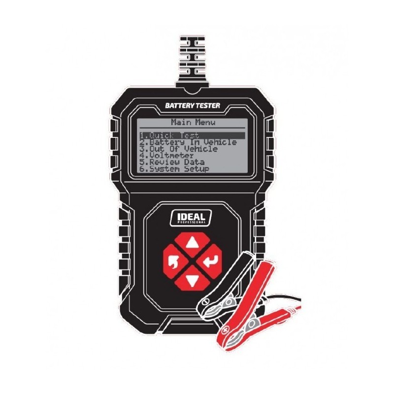 Cyfrowy tester akumulatorów, 12V, 100-2000 EN, typ obsługiwanych akumulatorów: AGM, EFB, GEL, WET, test układu ładowania, test