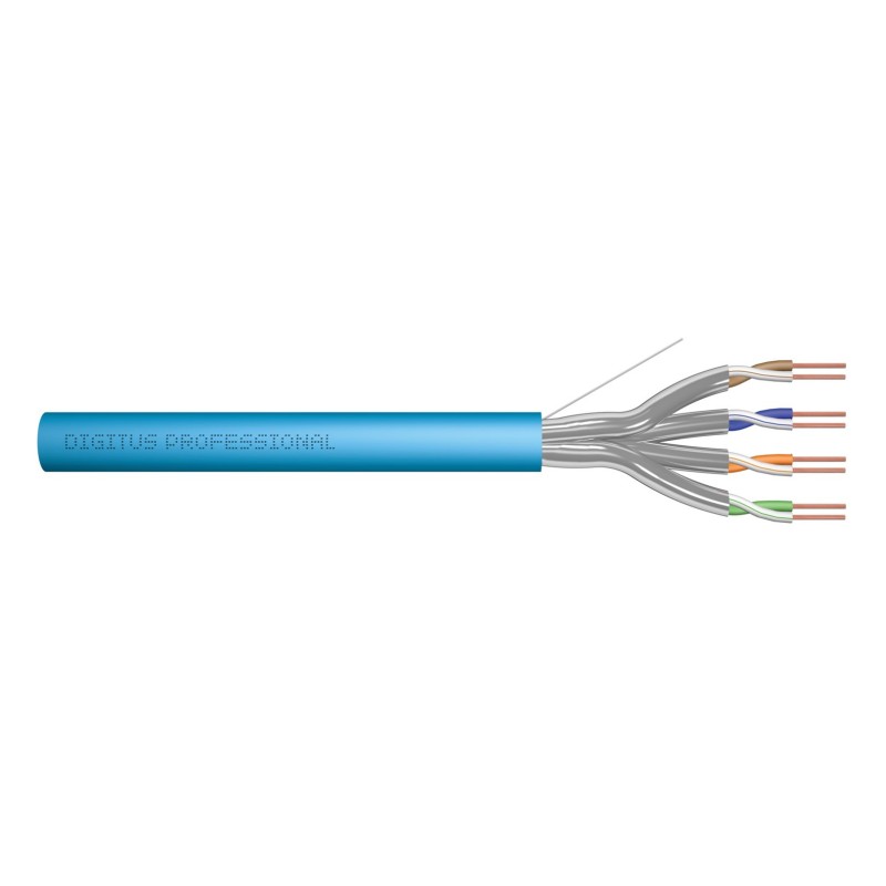 Kabel instalacyjny DIGITUS kat.6A, U/FTP, Eca, AWG 23/1, LSOH, 305m, niebieski, karton Kabel instalacyjny DIGITUS kat.6A, U/FTP, Eca, AWG 23/1, LSOH, 305m, niebieski, karton