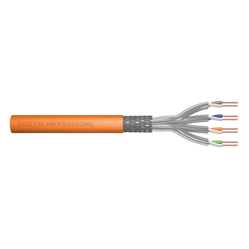 Digitus Kabel instalacyjny kat.7, S/FTP, Dca-s1a d1 a1, AWG 23/1, LSOH, 1000m, pomarańczowy, szpula Digitus Kabel instalacyjny kat.7, S/FTP, Dca-s1a d1 a1, AWG 23/1, LSOH, 1000m, pomarańczowy, szpula