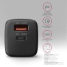 Axagon ACU-PQ30 Ladegerät QC3.0, 4.0/AFC/FCP/PPS/Apple+ PD USB-C, 30W - schwarz - Kompaktes Ladegerät - 1x USB-C und 1x USB-A