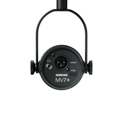 Shure MV7+-K-BNDL - mikrofon lektorski/wokalny ze złączem XLR/USB-C, czarny + statyw biurkowy GATOR