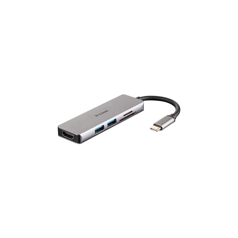 D-Link DUB-M530 stacja dokująca Przewodowa USB 3.2 Gen 1 (3.1 Gen 1) Type-C Aluminium, Czarny