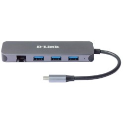 D-Link DUB-2334 stacja dokująca Przewodowa USB Type-C Szary