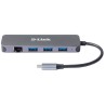 D-Link DUB-2334 stacja dokująca Przewodowa USB Type-C Szary