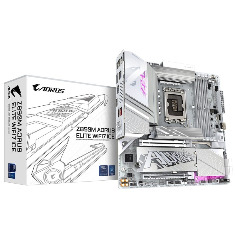 GIGABYTE Z890M AORUS ELITE WIFI7 ICE Intel Z890 LGA 1851 (Socket V1) ATX GIGABYTE Z890M AORUS ELITE WIFI7 ICE Intel Z890 LGA 1851 (Socket V1) ATX