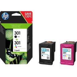 HP 301 zestaw 2 oryginalnych wkładów atramentowych: czarny/trójkolorowy