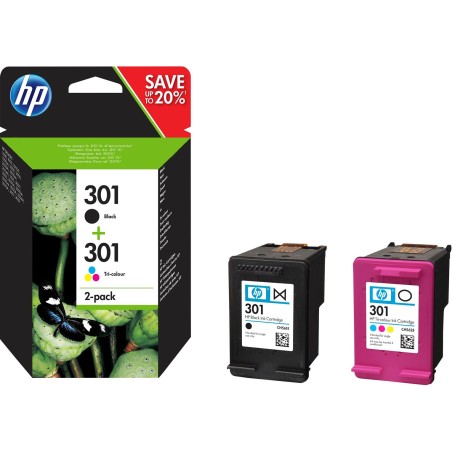 HP 301 zestaw 2 oryginalnych wkładów atramentowych: czarny/trójkolorowy