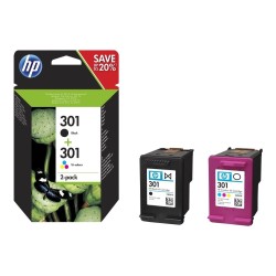 HP 301 zestaw 2 oryginalnych wkładów atramentowych: czarny/trójkolorowy
