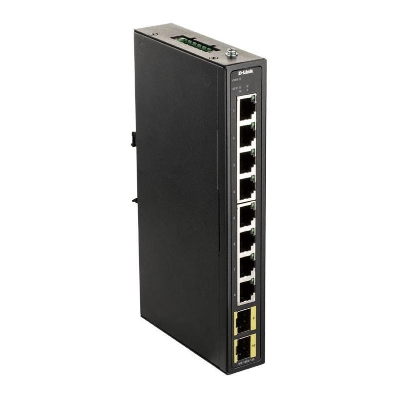 Przemysłowy gigabitowy przełącznik niezarządzalny D-Link z 2 gniazdami SFP - szyna DIN Przemysłowy gigabitowy przełącznik niezarządzalny D-Link z 2 gniazdami SFP - szyna DIN