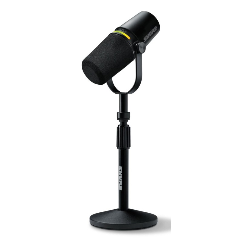 Shure MV7+-K-BNDL - mikrofon lektorski/wokalny ze złączem XLR/USB-C, czarny + statyw biurkowy GATOR