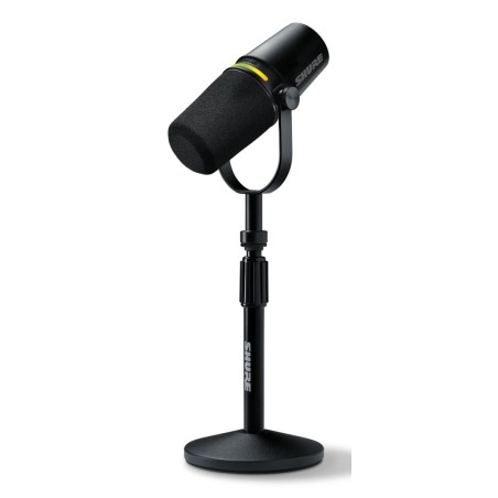 Shure MV7+-K-BNDL - mikrofon lektorski/wokalny ze złączem XLR/USB-C, czarny + statyw biurkowy GATOR