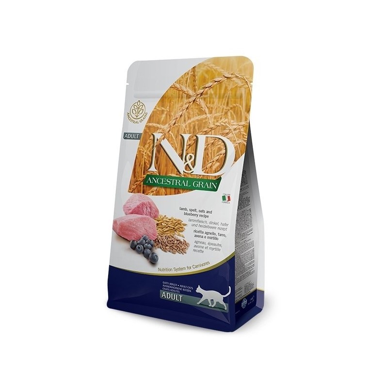 FARMINA N&D Ancestral Grain Lamb & Blueberry Adult - sucha karma dla kota - 5kg